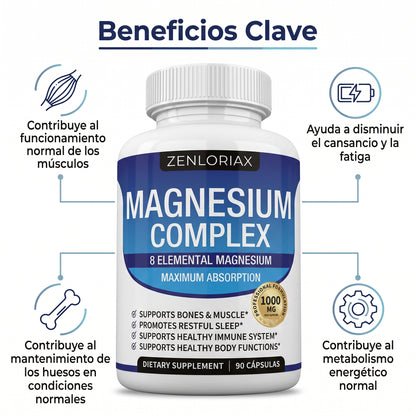 Complejo de Magnesio ZENLORIAX · 8 Formas · 1000mg