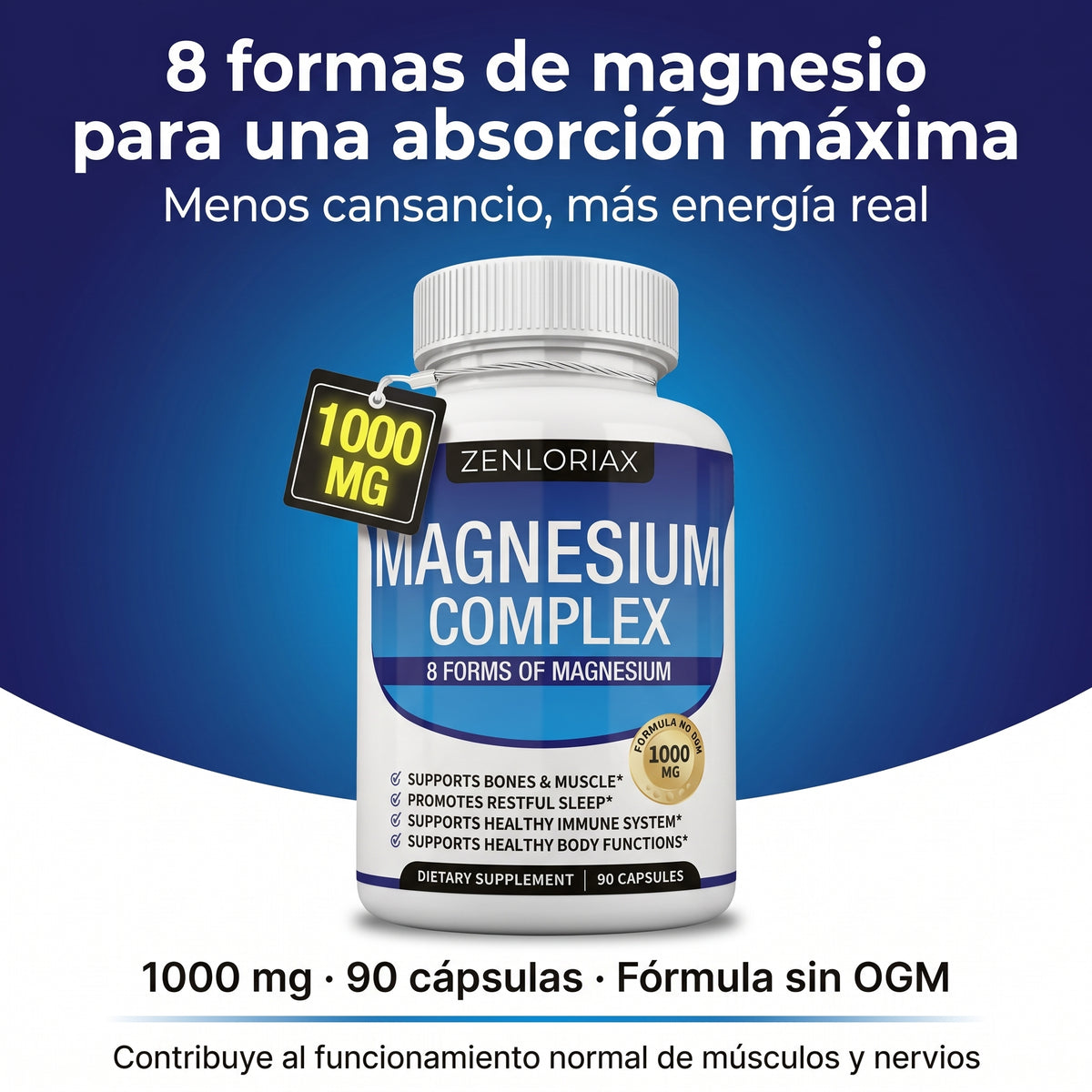 Complejo de Magnesio ZENLORIAX · 8 Formas · 1000mg